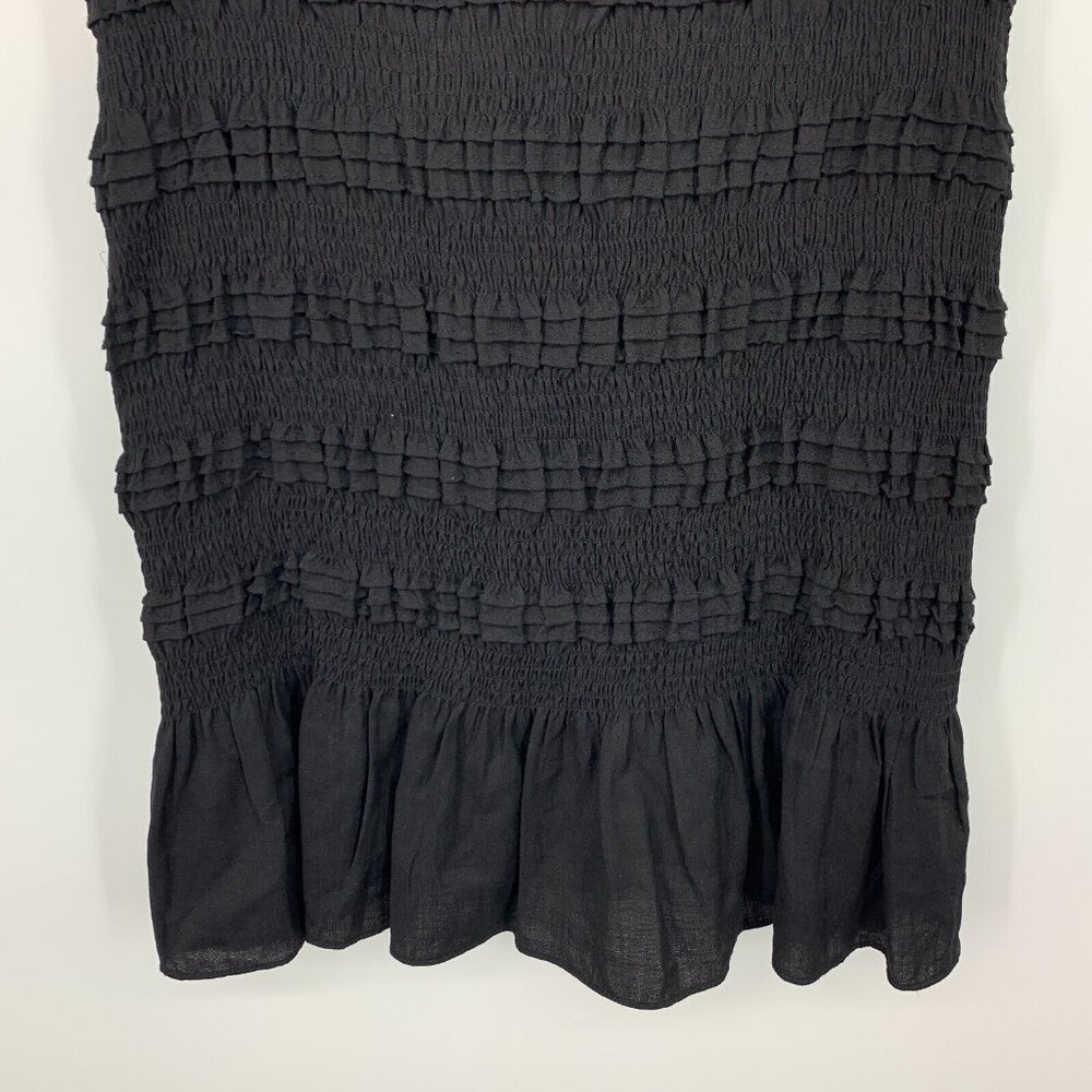 Do + Be Dress Black Sleeveless Smocked Mini V Neck Ruffle - Picture 5 of 9